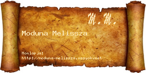 Moduna Melissza névjegykártya